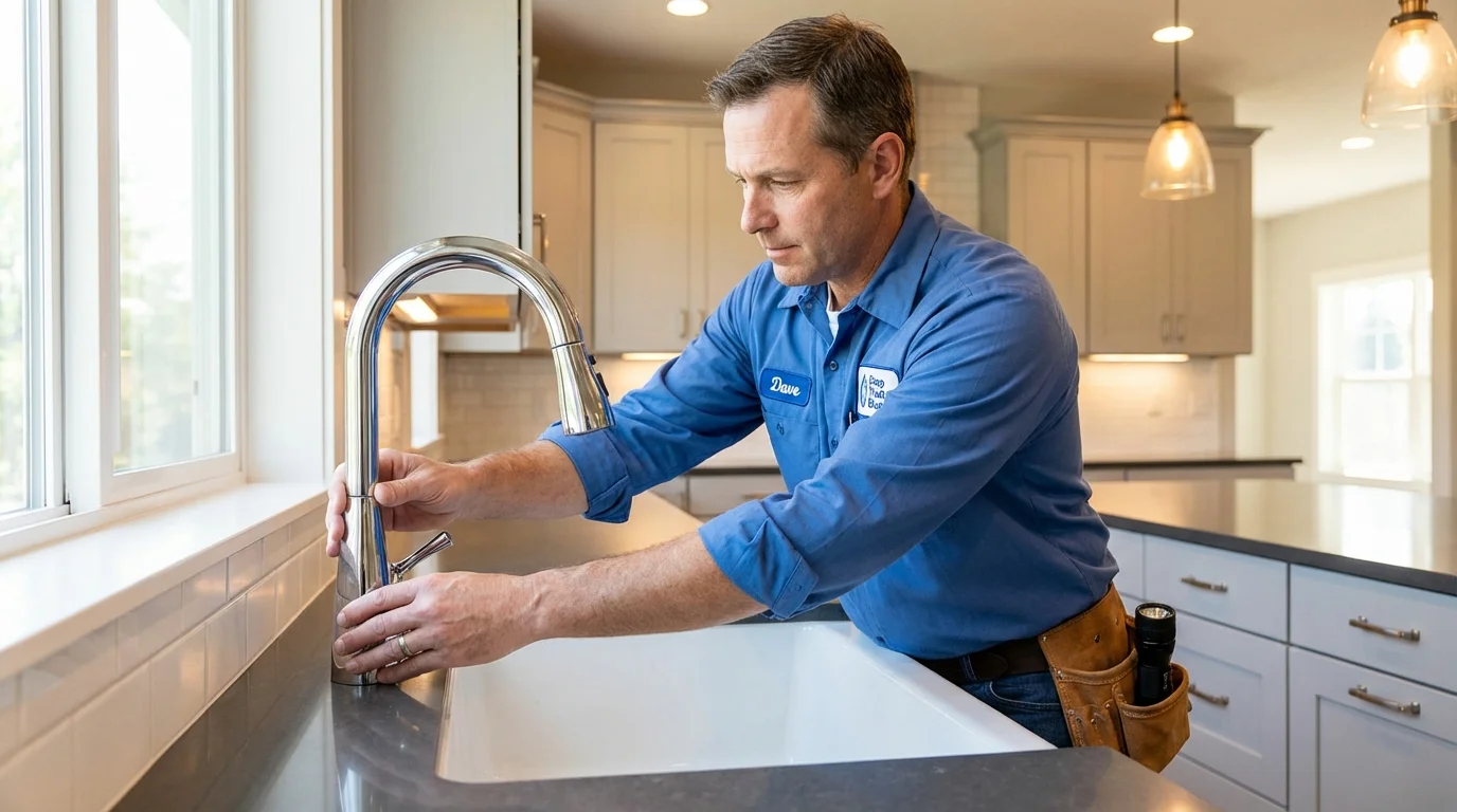 Kitchen faucet installation by Johns Plumbing LLC in East Dubuque